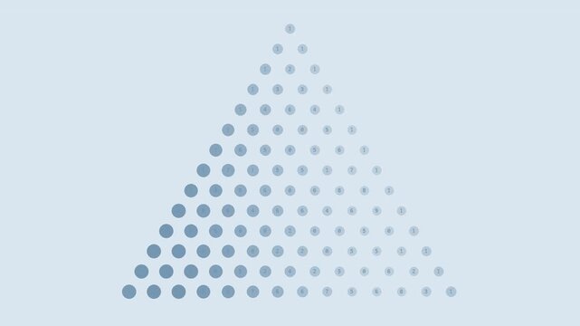 Soft powder blue pascal triangle pulse background with gentle seamless motion