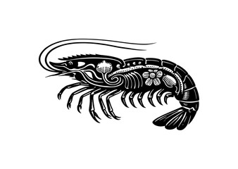 Fototapeta premium Decorative Ornamental Shrimp Illustration