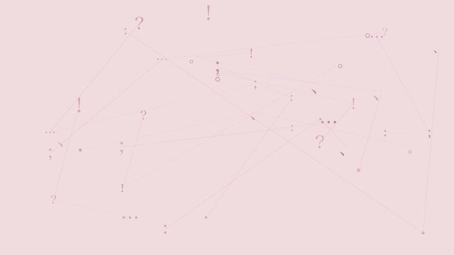 Soft sakura pink punctuation constellation editorial background with gentle seamless motion