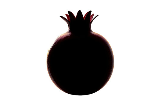 x-default Pomegranate Fruit Silhouette Backlit Isolated on White