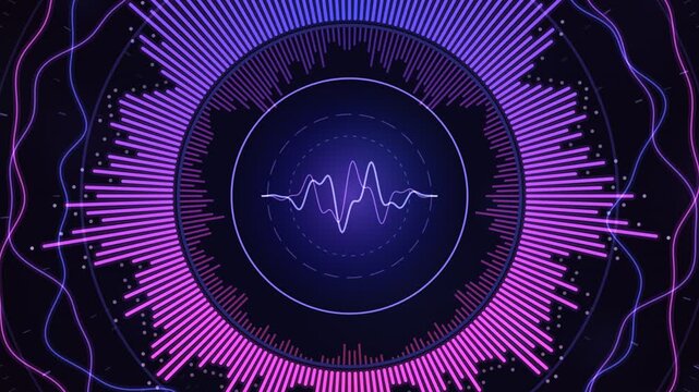 Circular sound wave equalizer music visualization audio spectrum loop