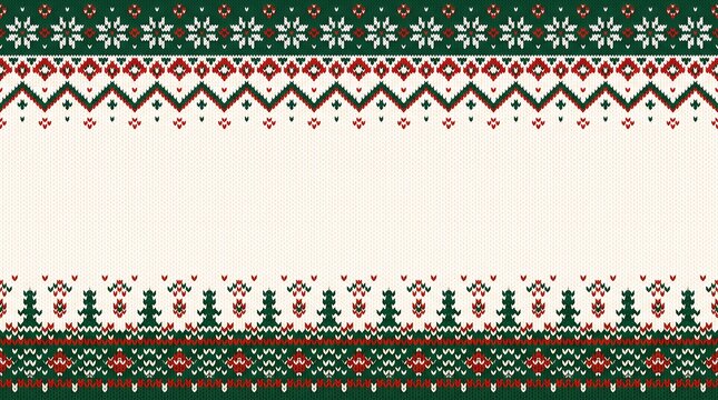 Christmas knitted sweater pattern background with festive winter