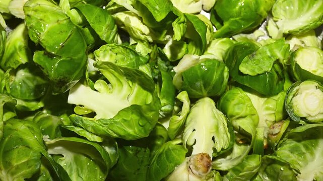 Brussels sprouts leaves , natural vegetable texture