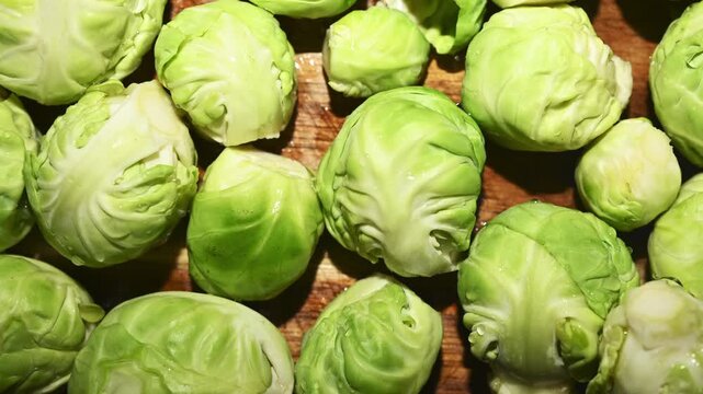 Fresh Brussels sprouts texture, natural organic pattern