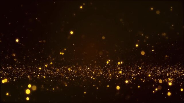 黒と金の光粒が漂う 高級背景素材 4Kループ動画