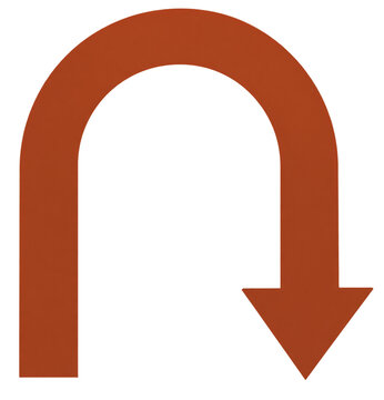 U turn return direction arrow icon