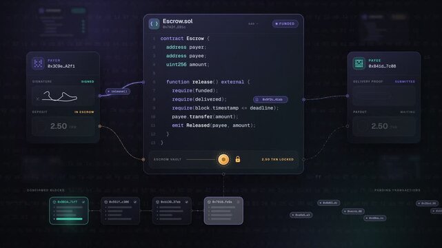 Smart Contract Blockchain Execution and Cryptocurrency Transfer Loop