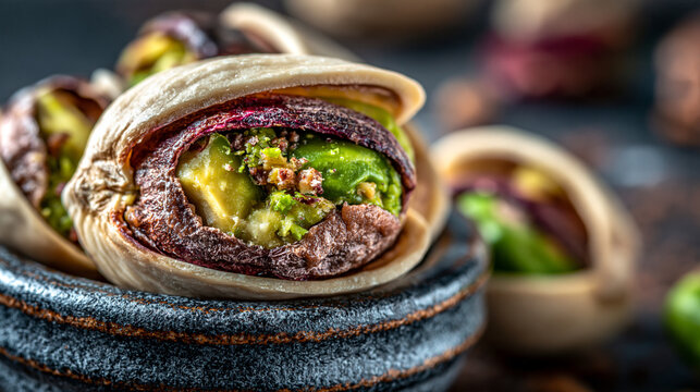 Roasted brussels sprouts with bacon bits in a small ceramic bowl roasted vegetables cooked veget