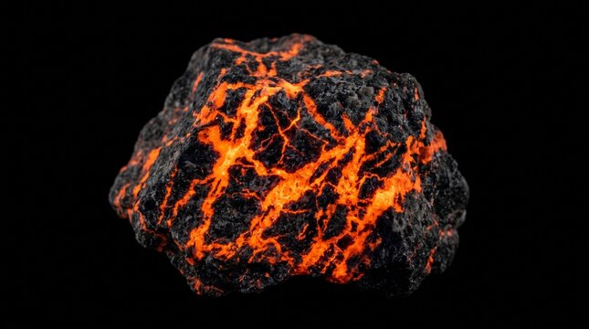 Fluorescent Sodalite Mineral Specimen Glowing Orange Under UV Light