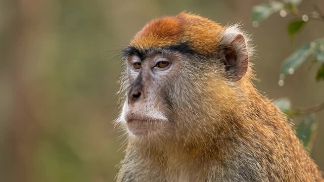 patas monkey close up at morning light in serengeti tanzania video