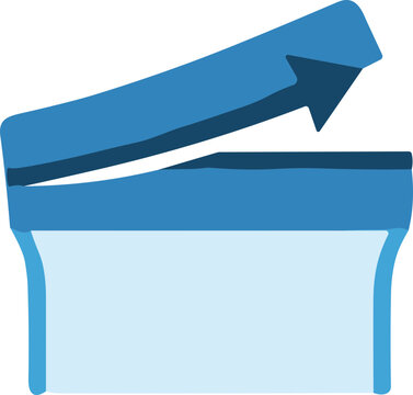 Upload icon featuring an arrow pointing out of a container for digital file transfer concepts for commercial use