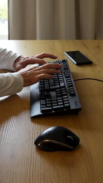 typing on keyboard