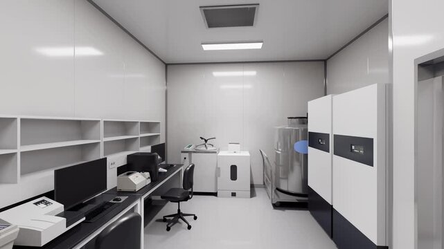 Modern Clean Laboratory Interior with Research Equipment