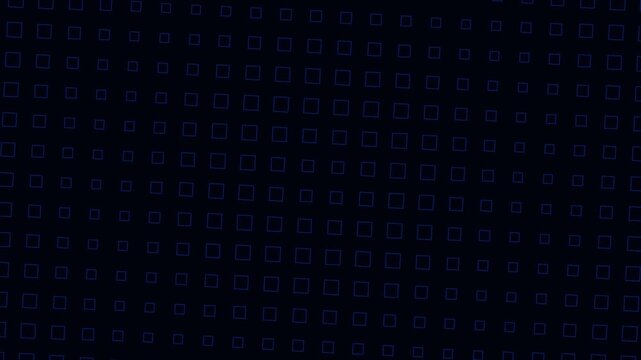 Dark blue digital grid background, geometric square pattern loop, seamless technology texture for motion graphics design