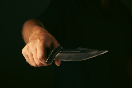 man with a knife in his hands