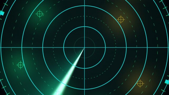 Cyber Radar Sweep Sonar Targeting HUD Display Loop