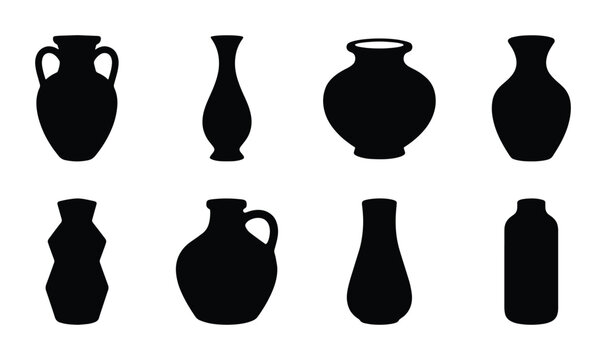 Vases silhouette collection for logo or print