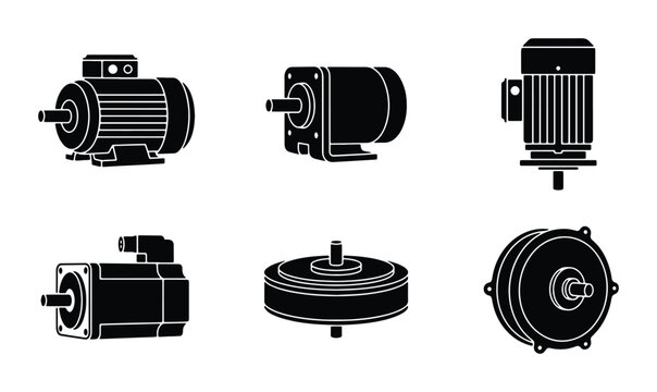 Electric motor silhouettes for industry logo element