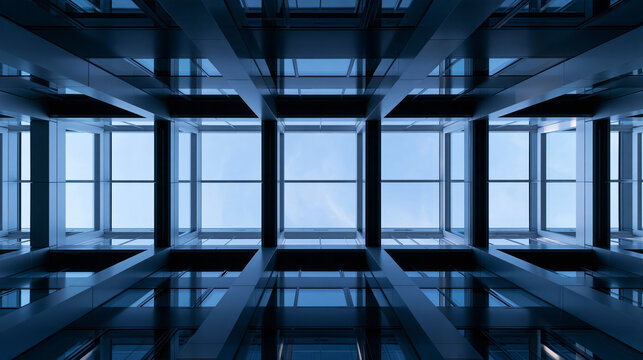Low Angle View of Modern Geometric Architecture Building