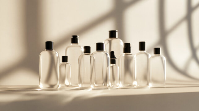 Cosmetic Bottles and Containers for Skincare Packaging Mockup