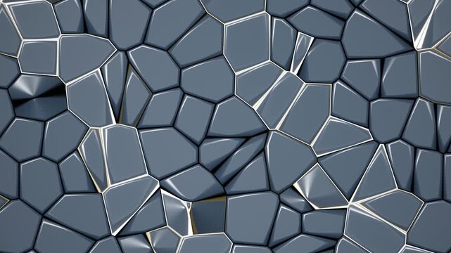 Polygonal Voronoi Smart Wall Light Tiles Facade Loop