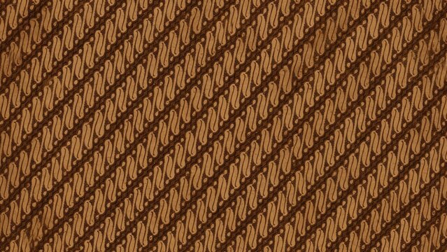 Traditional Indonesian Javanese batik parang textile pattern with classic brown diagonal motifs