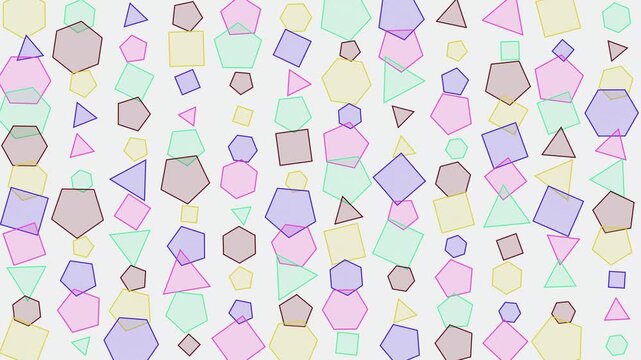 Collection of pastel geometric shapes on white background