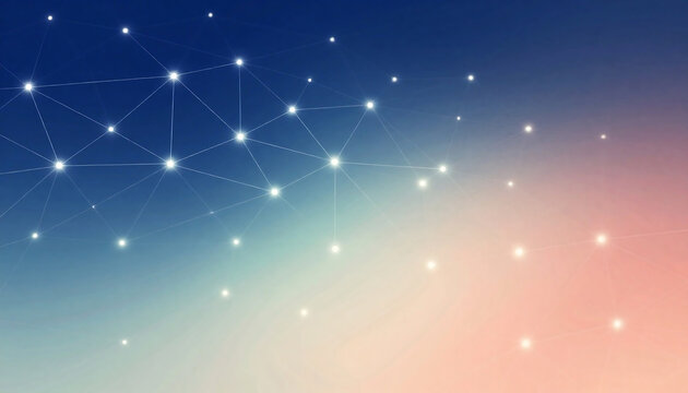 Abstract pixelated sky a gradient of blues greens and peach with sparkling lights