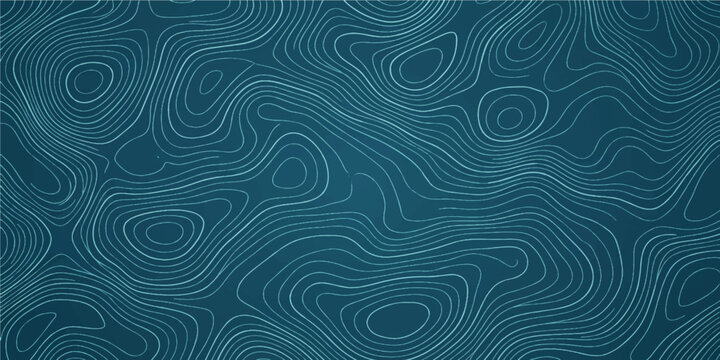 Abstract dark blue ocean water topographic contour line background fluid liquid wave vector