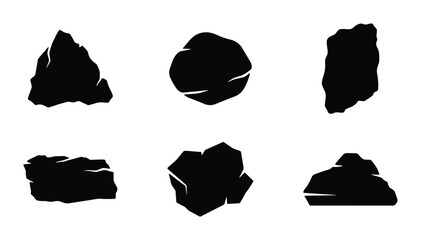 Rock silhouettes set with boulders and stones for geology or nature design © Munta