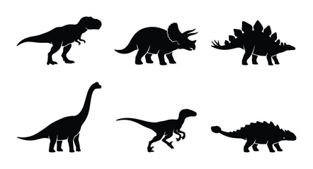 Various dinosaur silhouettes for logo or print © Mumin