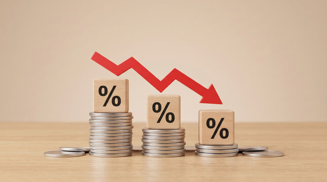 Inflation arrow economy red showing declining percentage stack. Financial crisis recession. stock price increase falling, bankruptcy risk loss, chart graph statistic