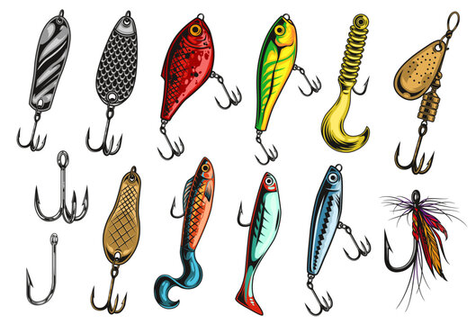 Colorful cartoon fishing lures
