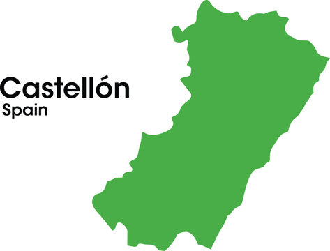 castellon spain map with names in vectors.eps