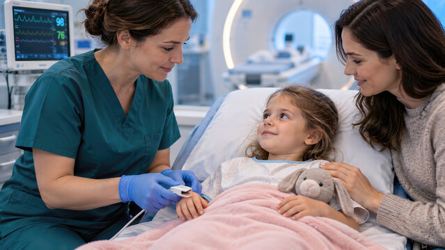 Pediatric Nurse Comforting Child Through Therapeutic Doll Play