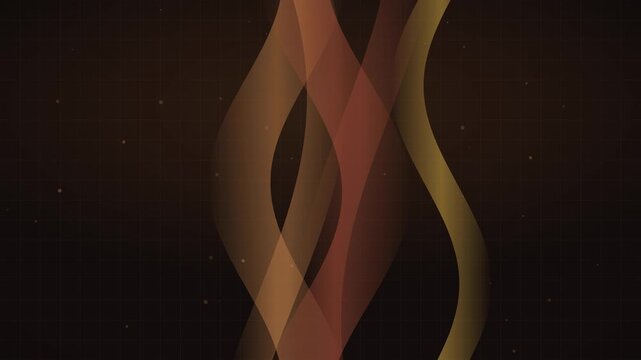 4K copper gradient waves with soft flowing ribbons, warm dark calm abstract motion background