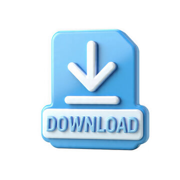 Blue download button with arrow icon