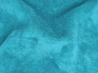 cyan cotton fabric towel texture abstract background, towel fabric texture for clean background concept. © huda