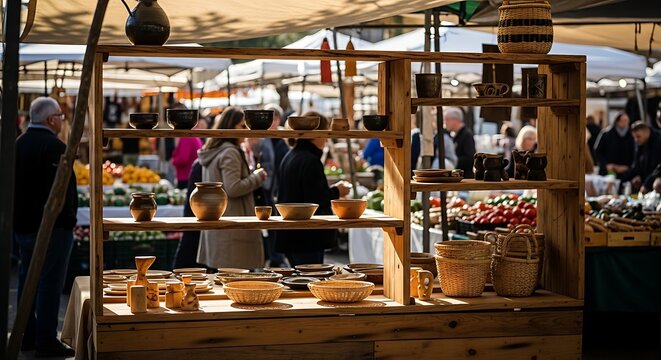 Outdoor market offers beautiful handcrafted pottery