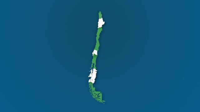 Chile Map Animation Highlighting Regional Areas