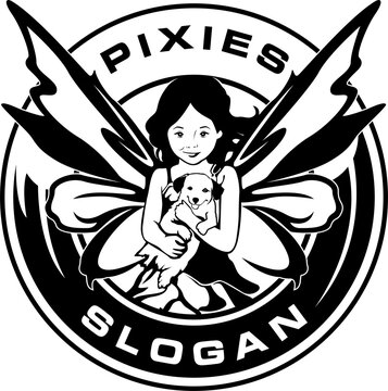 Pixies and dogs logo vector