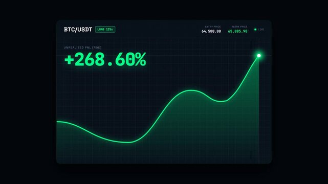 Crypto Trading Dashboard Showing Live Profit and Loss Price Volatility