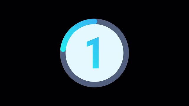 Blue Radial Five Second Countdown Indicator Alpha Animation