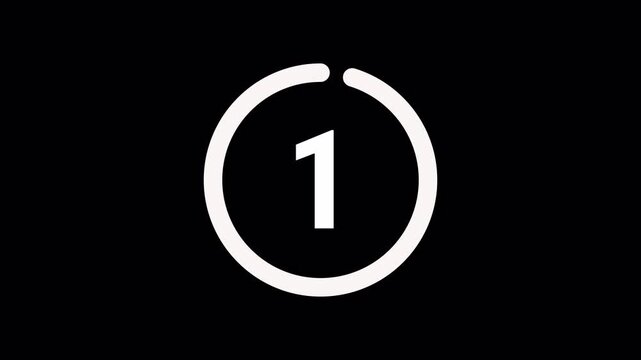 Minimalist Circular Countdown Timer 5 Second Animation Alpha Channel