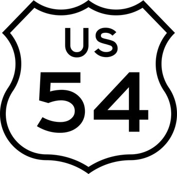US Route 54 Emblem Badge Background Removed