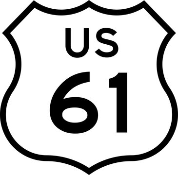 US Route 61 Emblem Badge Background Removed