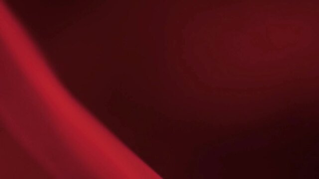 Red Satin Fabric Abstract Background With Smooth Draped Folds And Luxury Texture