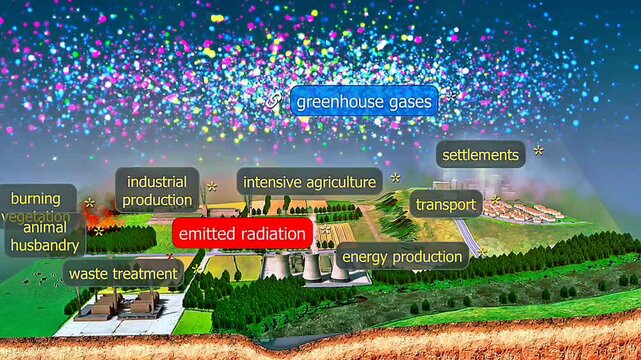 Enhanced greenhouse effect caused by excess emissions, trapping more heat and accelerating global warming.