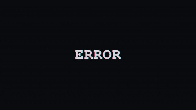 Digital glitch text error message with blinking cursor underline 