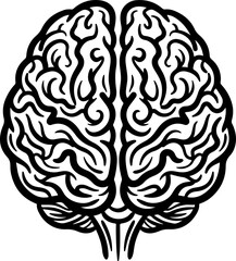 Fototapeta premium Human brain line art illustration for intelligence and mental health